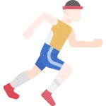 cartoon of a fast runner wearing a sweatband